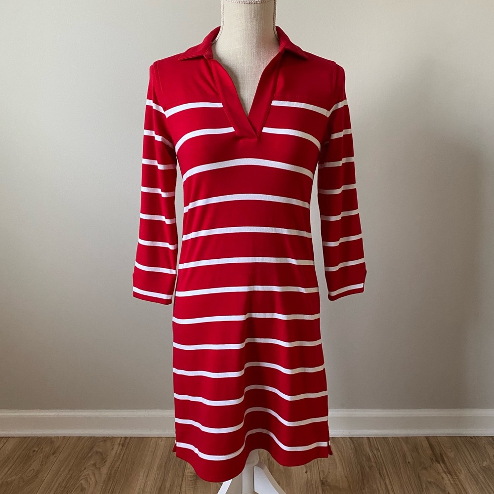 Vineyard Vines Red and White Striped Dress - Picture 1 of 9